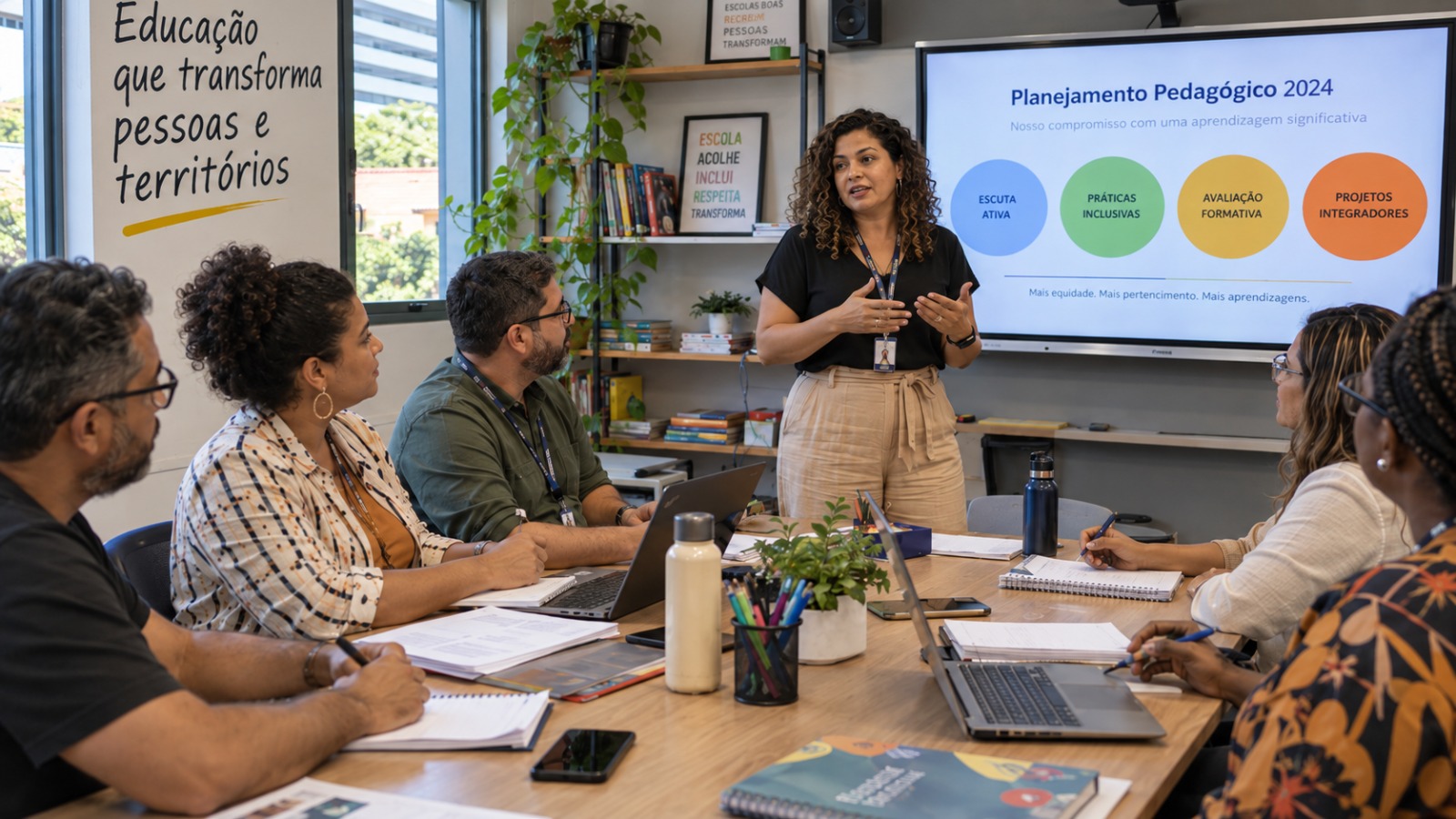 Formação coletiva sobre planejamento pedagógico para uma rede de ensino